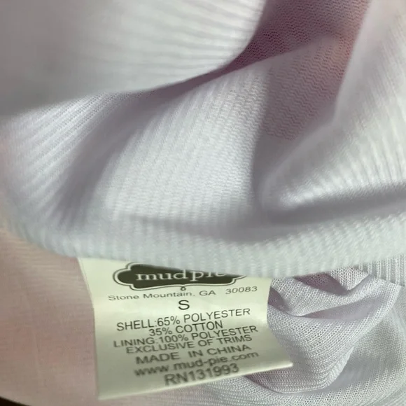 Mud Pie Pink and White Seersucker Sleeveless Ruffle Dress - Picture 7 of 7